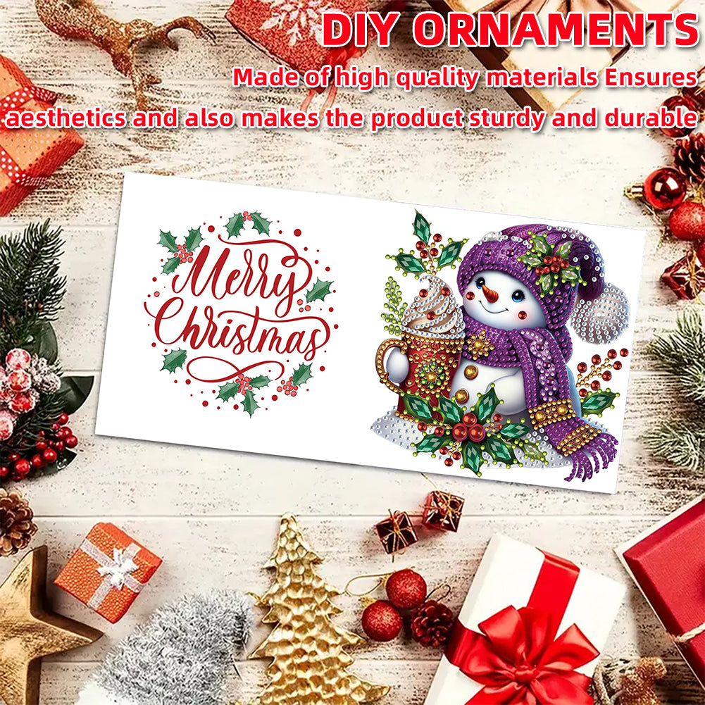 6PCS DIY Diamond Art Greeting Cards Snowman Congratulations Cards & Gifts