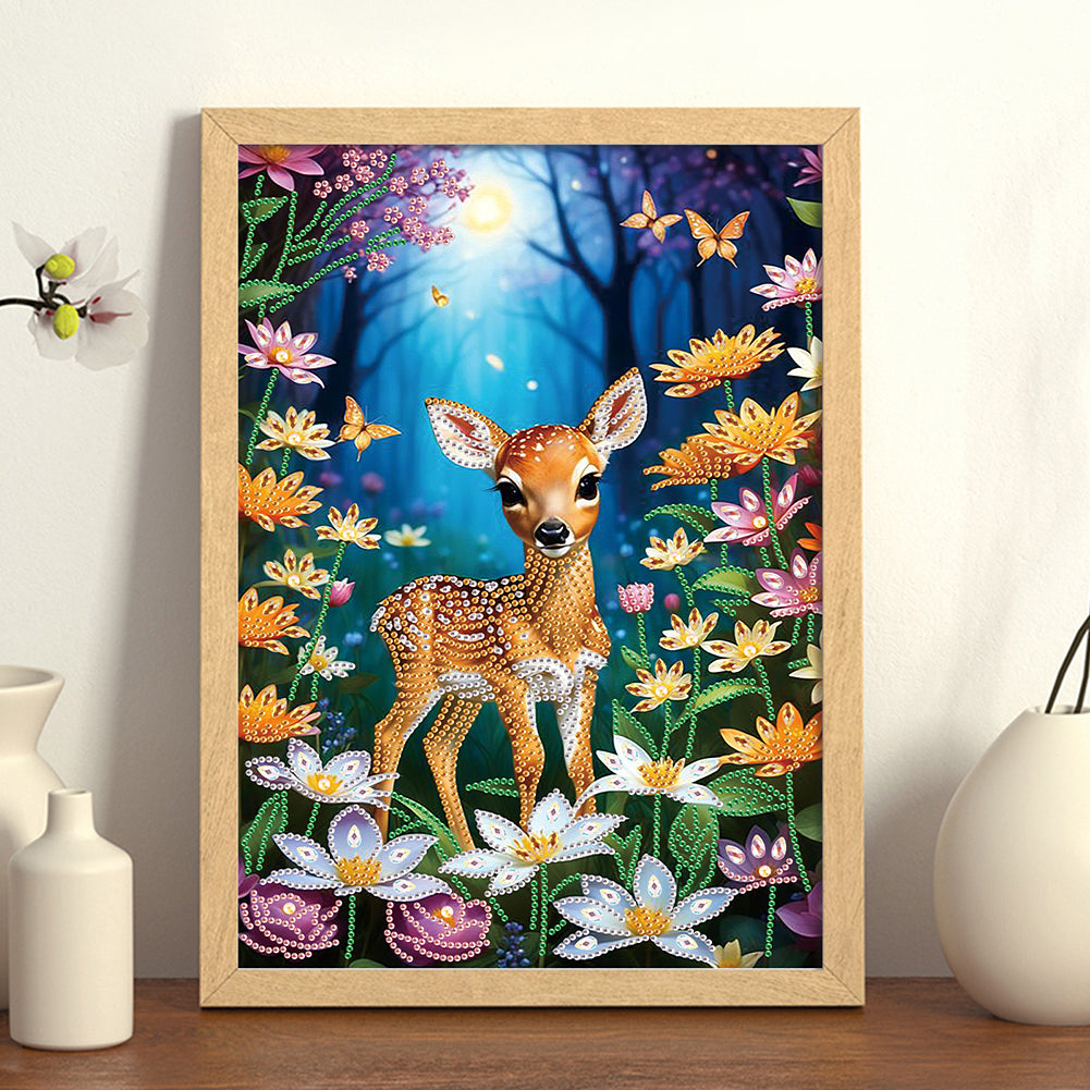 Forest Deer - Special Shaped Drill Diamond Painting 30*40CM