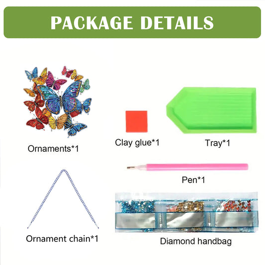 2D Flat DIY Butterfly Diamond Art Pendant Diamond Painting Set Home Wall Decor