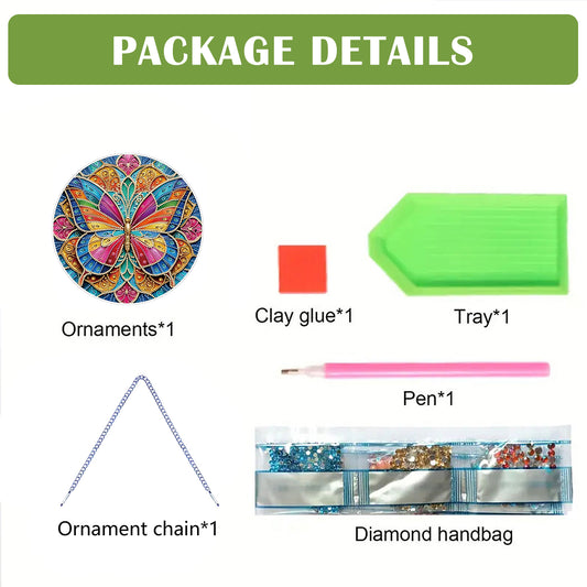 2D Flat DIY Butterfly Diamond Art Pendant Diamond Painting Set Home Wall Decor