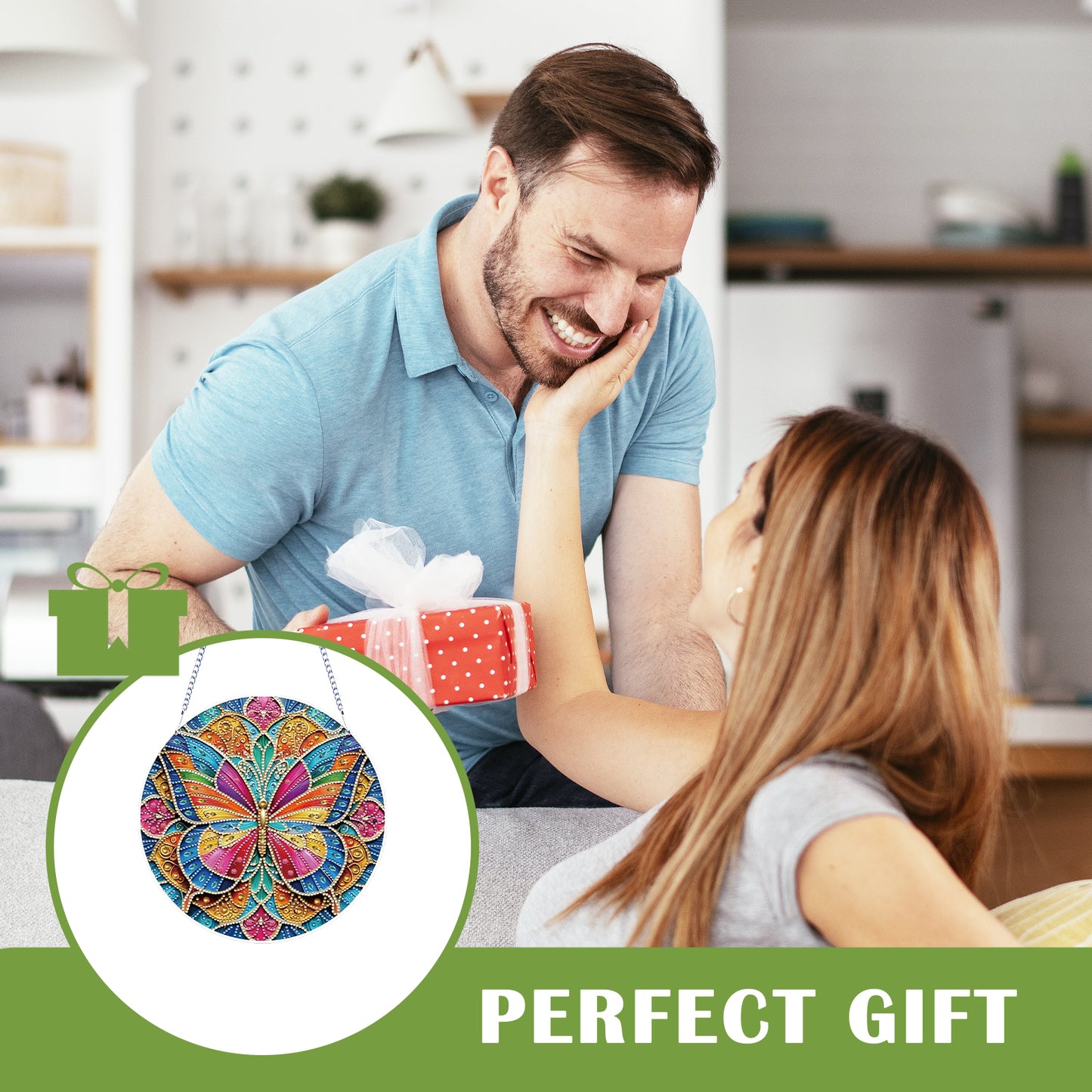 2D Flat DIY Butterfly Diamond Art Pendant Diamond Painting Set Home Wall Decor