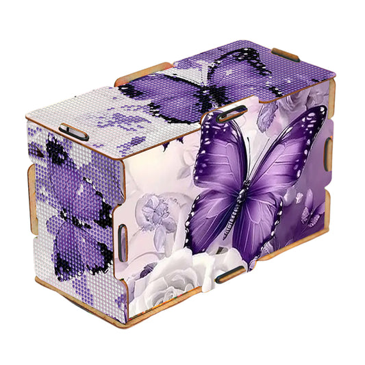 Diamond Painting Tissue Box Kits Rhinestone Craft Kit (Purple Butterfly)