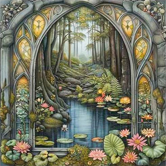 Seasonal Scenery - 14CT Stamped Cross Stitch 50*50CM