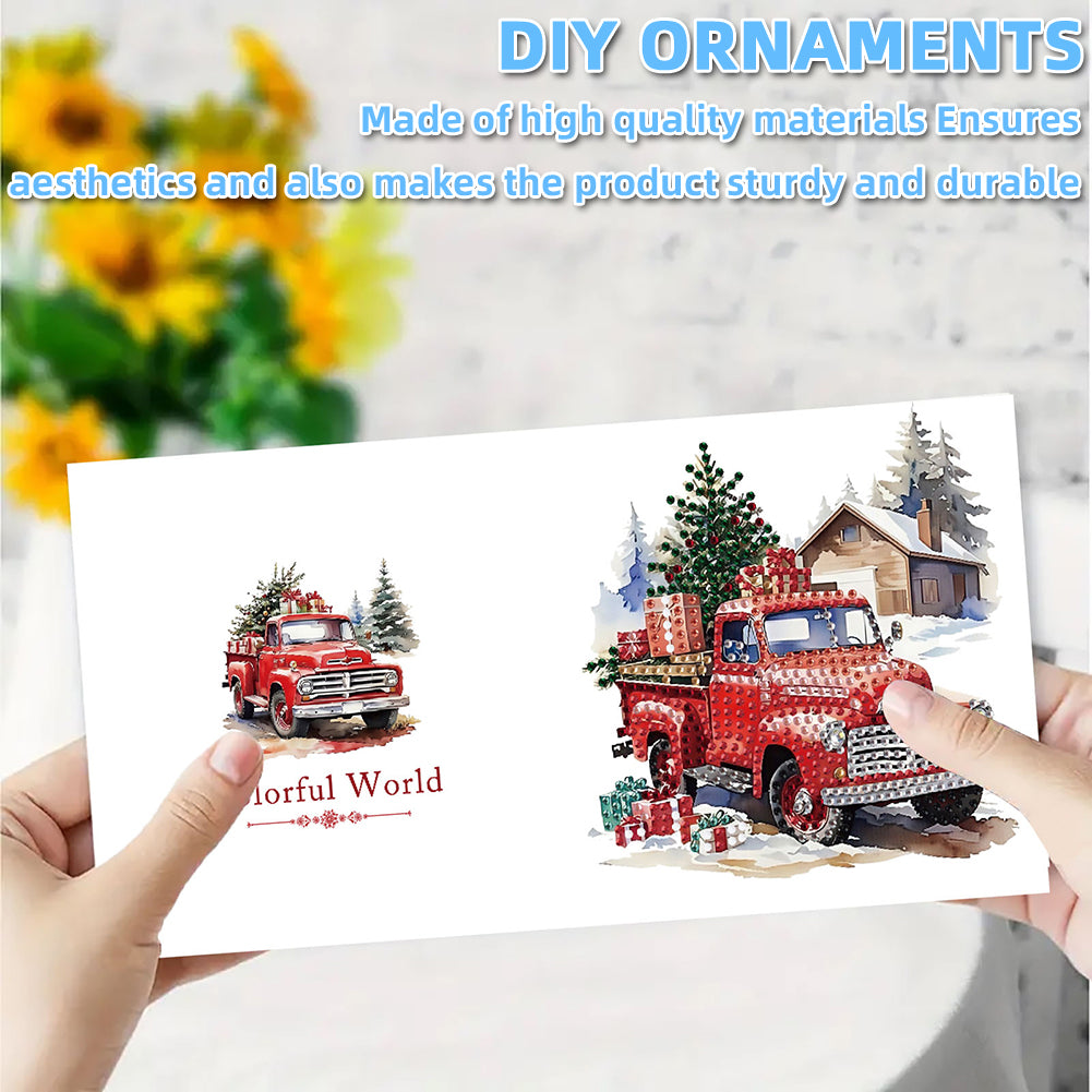 6PCS DIY Diamond Art Greeting Cards Christmas Car Congratulations Cards & Gifts