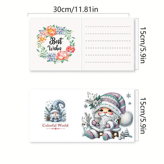 6PCS DIY Diamond Art Greeting Cards Winter Gnome Congratulations Cards & Gifts