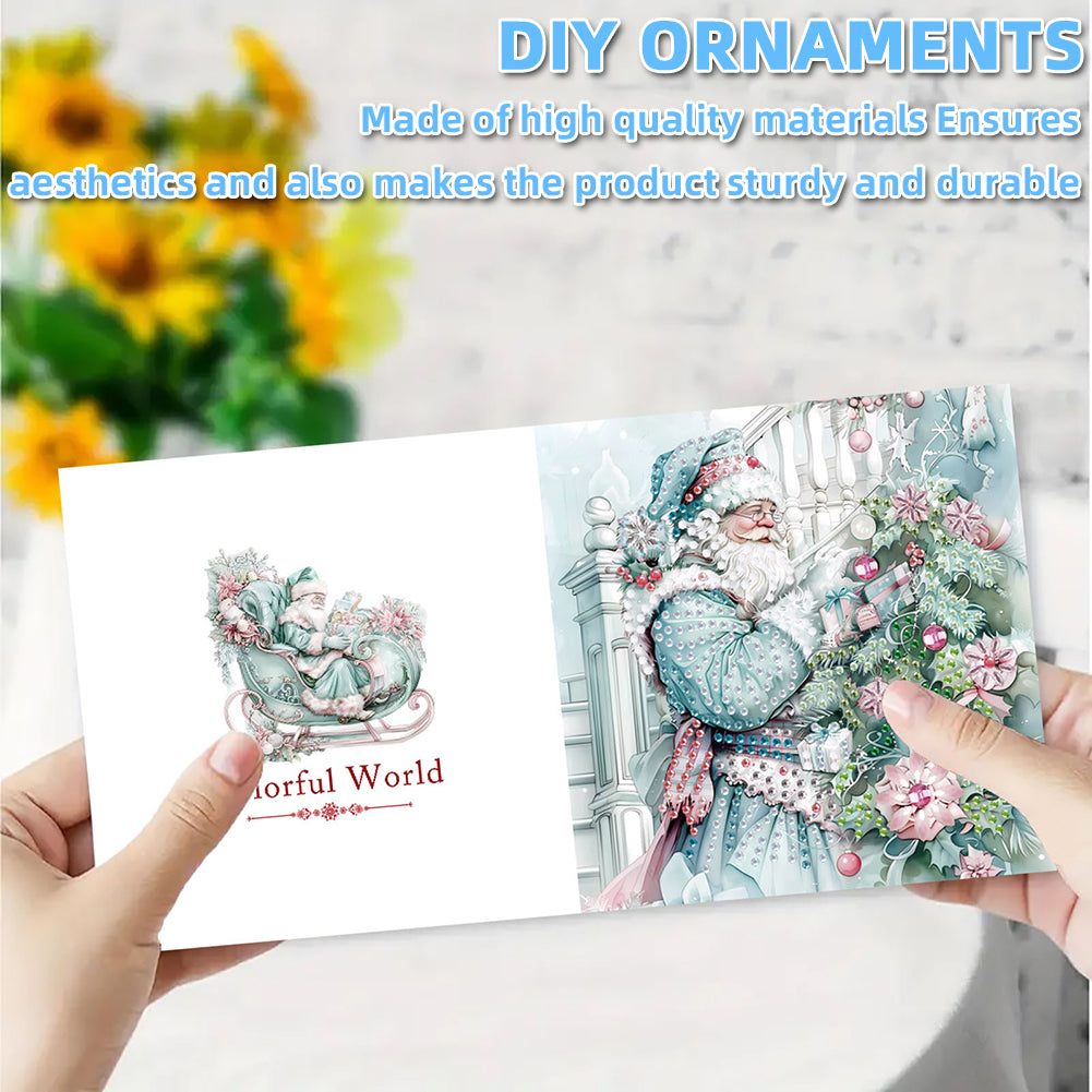 6PCS DIY Diamond Art Greeting Cards Santa Claus Congratulations Cards & Gifts Christmas