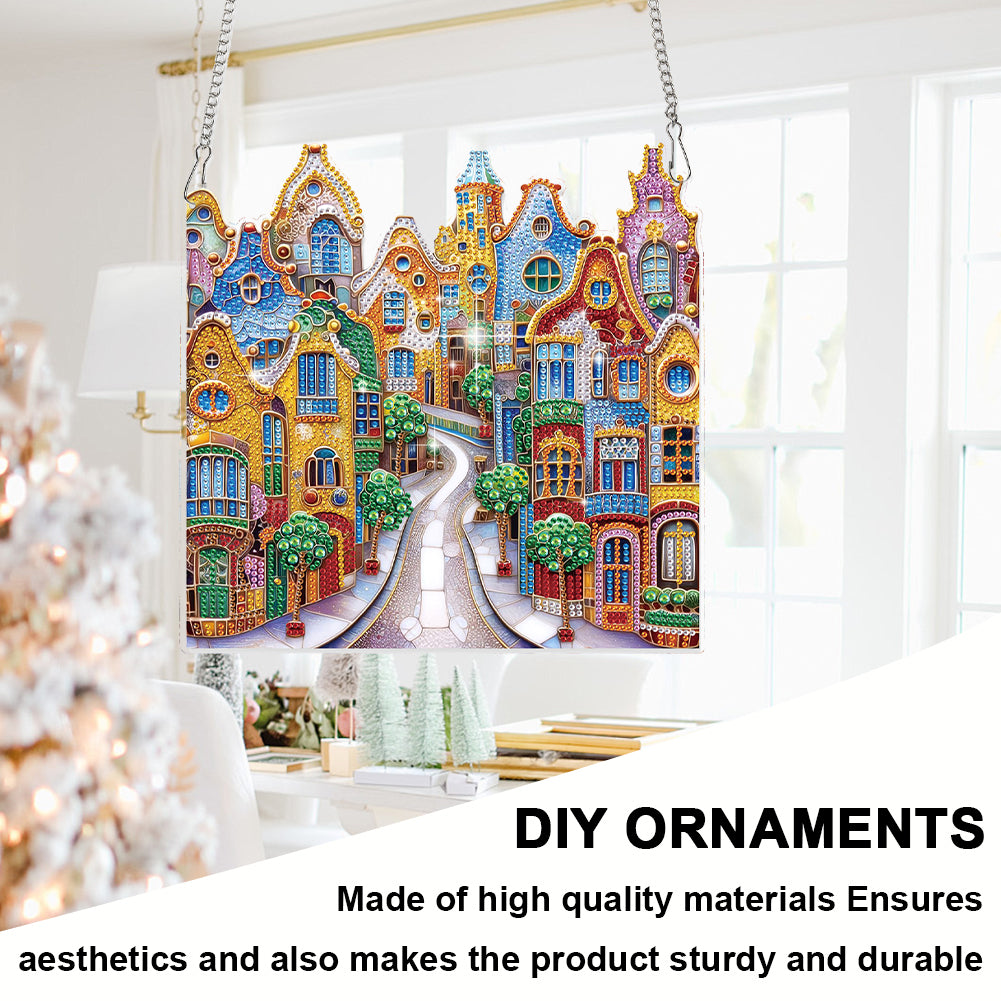 House 2D Flat DIY Diamond Art Pendant Diamond Painting Set Home Wall Decoration