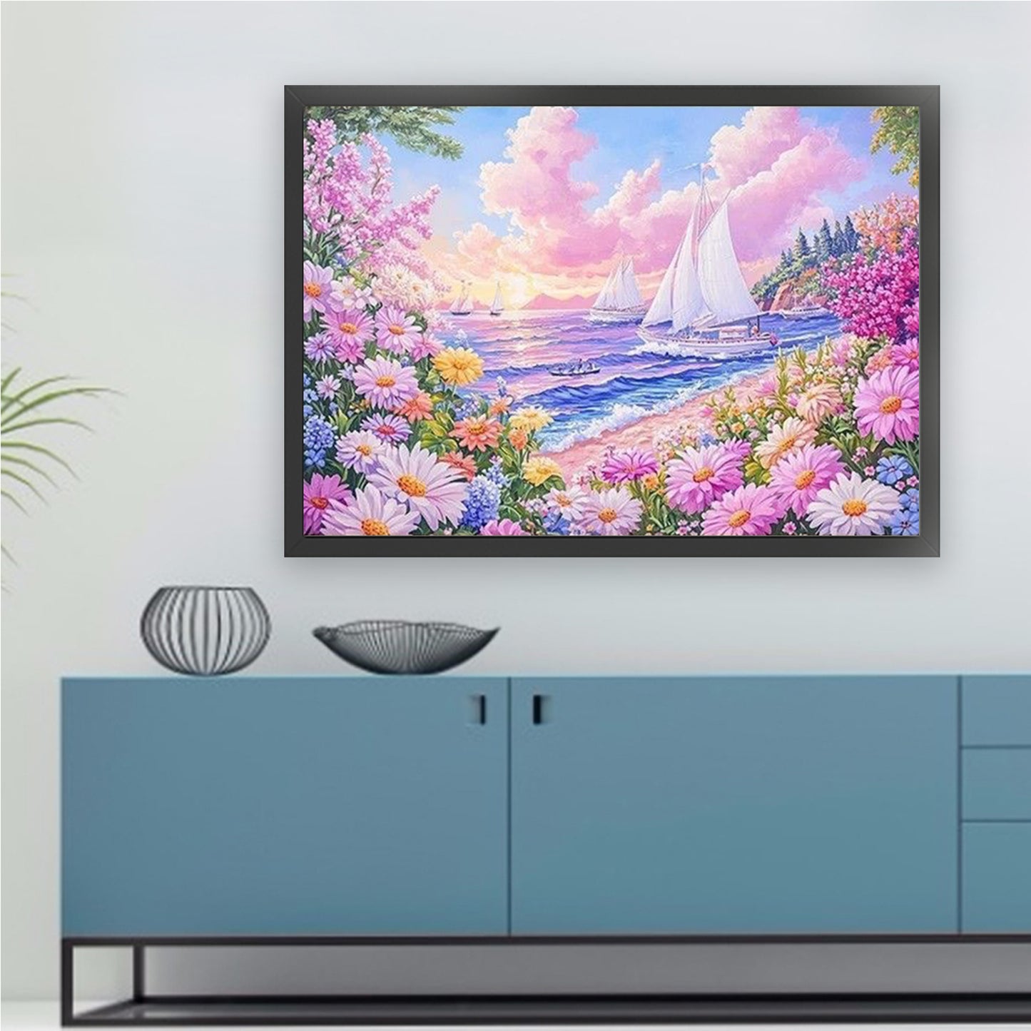 Sailing Flower Language - 11CT Stamped Cross Stitch 85*65CM (Mona Lisa Brand)