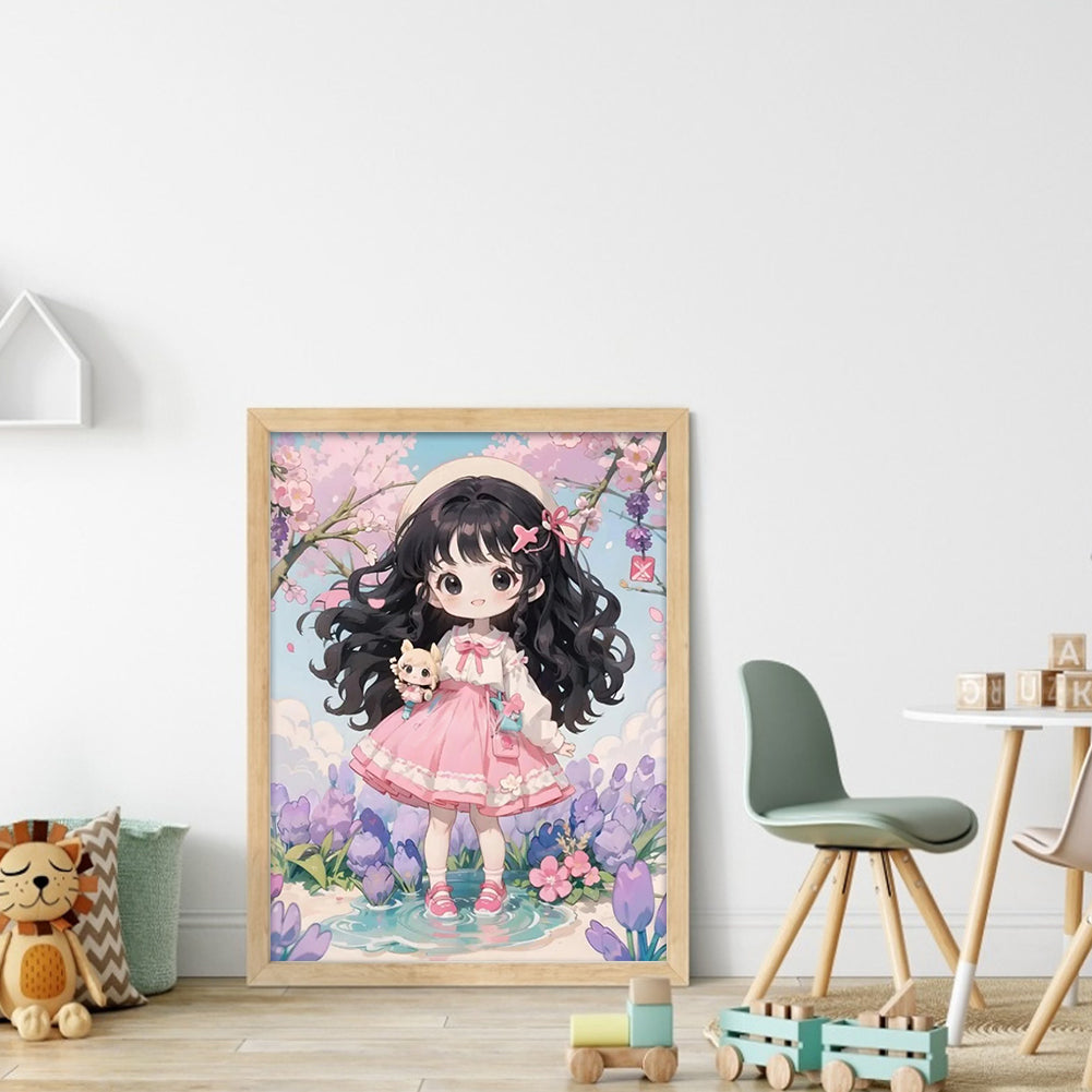 Anime Girl - 11CT Stamped Cross Stitch 40*56CM