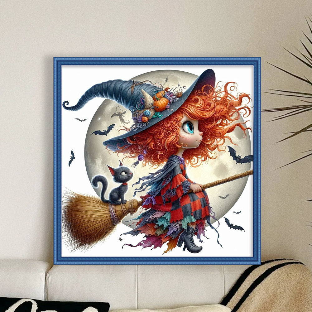 Halloween Witch - 11CT Stamped Cross Stitch 40*40CM