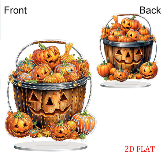 2D Flat Halloween Pumpkin Print DIY Diamond Painting Desktop Ornaments Decor Kit