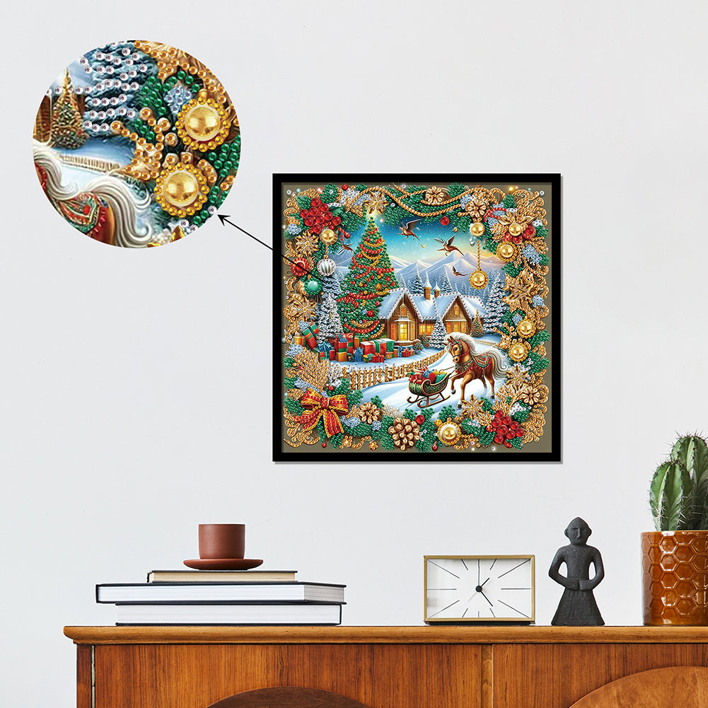 Christmas Atmosphere - Special Shaped Drill Diamond Painting 30*30CM