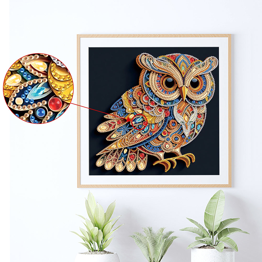 Owl - Special Shaped Drill Diamond Painting 30*30CM