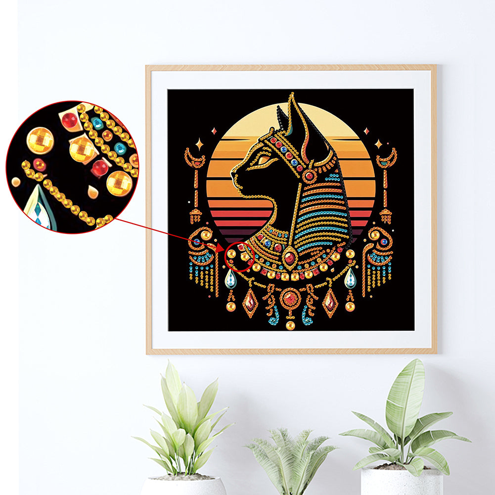 Egyptian Cat - Special Shaped Drill Diamond Painting 30*30CM