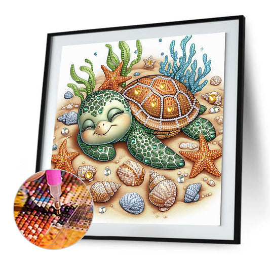 Cartoon Turtle - Special Shaped Drill Diamond Painting 30*30CM