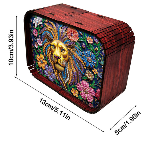 1pc Golden Lion Handmade Wooden Music Box Diamond Painting Art Kit Birthday Gift