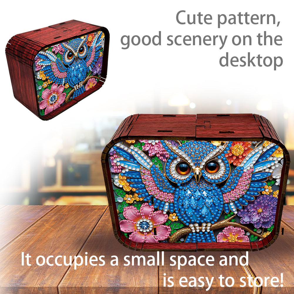 1pc Owl Handmade Wooden Music Box Diamond Painting Art Kit Birthday Gift