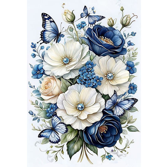 Flowers And Butterflies - 14CT Stamped Cross Stitch 40*60CM