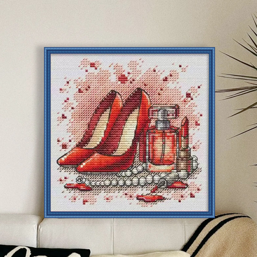 Red High Heels - Stamped Cross Stitch 23*23CM£¨Fairy Brand £©