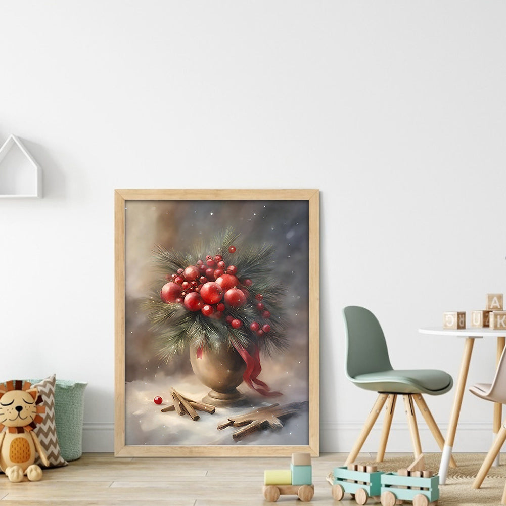 Christmas Vase - 11CT Stamped Cross Stitch 40*53CM