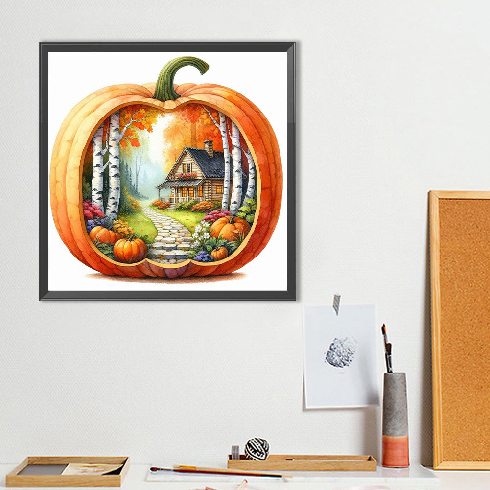 Autumn Pumpkin - Full Round Drill Diamond Painting 40*40CM