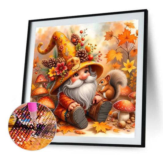 Autumn Gnome - Full Round Drill Diamond Painting 40*40CM