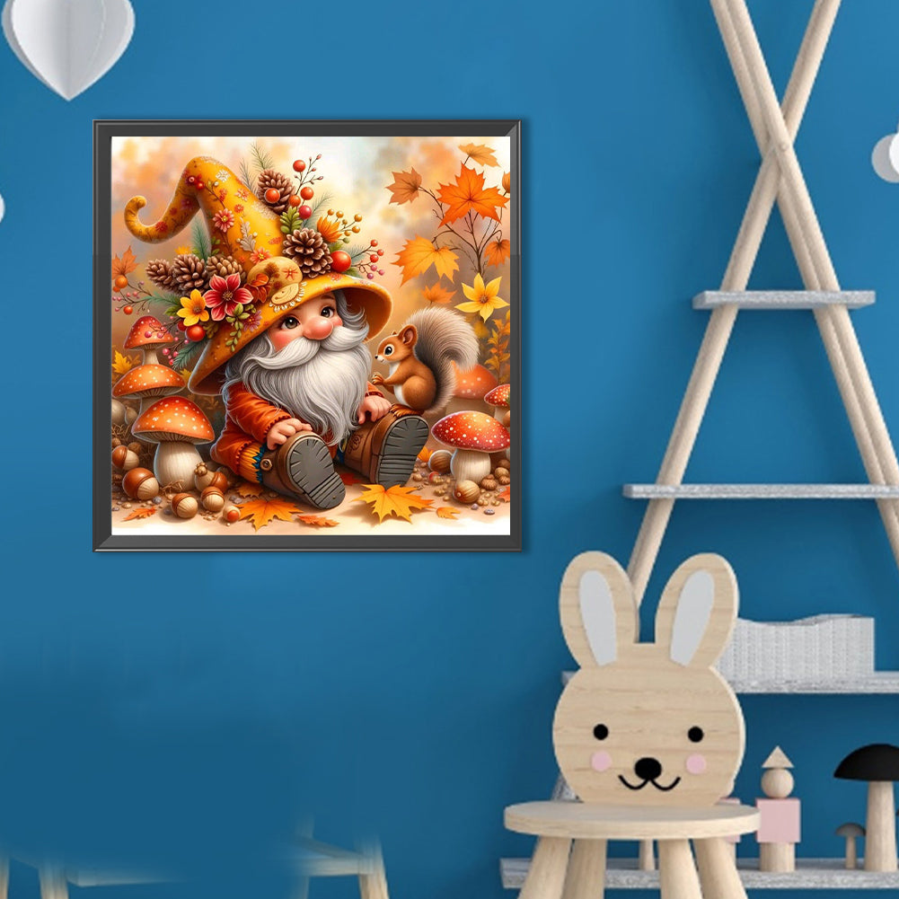 Autumn Gnome - Full Round Drill Diamond Painting 40*40CM