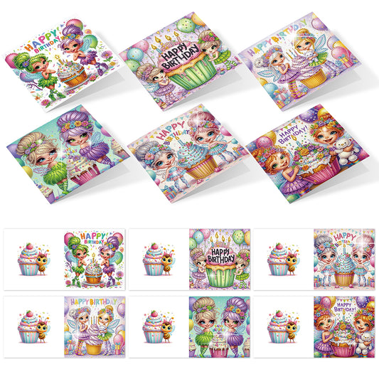 6PCS DIY Diamond Art Greeting Cards Congratulations Cards & Gifts (Sisters)