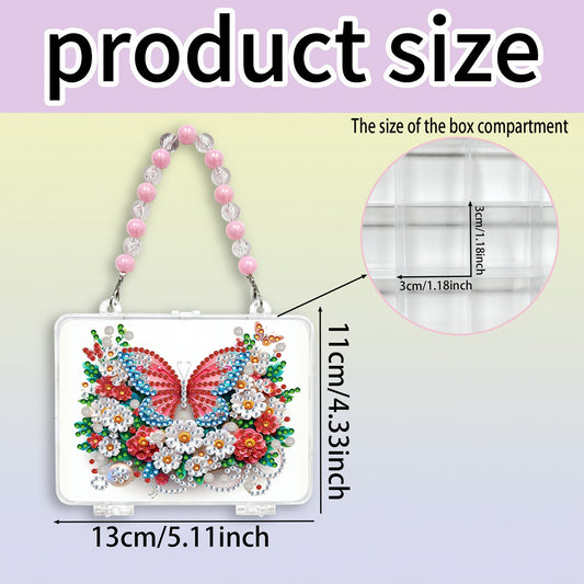 DIY Diamond Painting Bead Storage Handbag Rhinestones Jewelry Case (Butterfly)