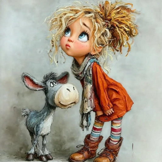 Funny Little Girl - Full Square Drill Diamond Painting 40*40CM
