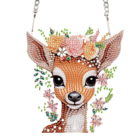 2pcs Giraffe 2D Flat DIY Diamond Painting Set Diamond Art Pendant Wall Decor