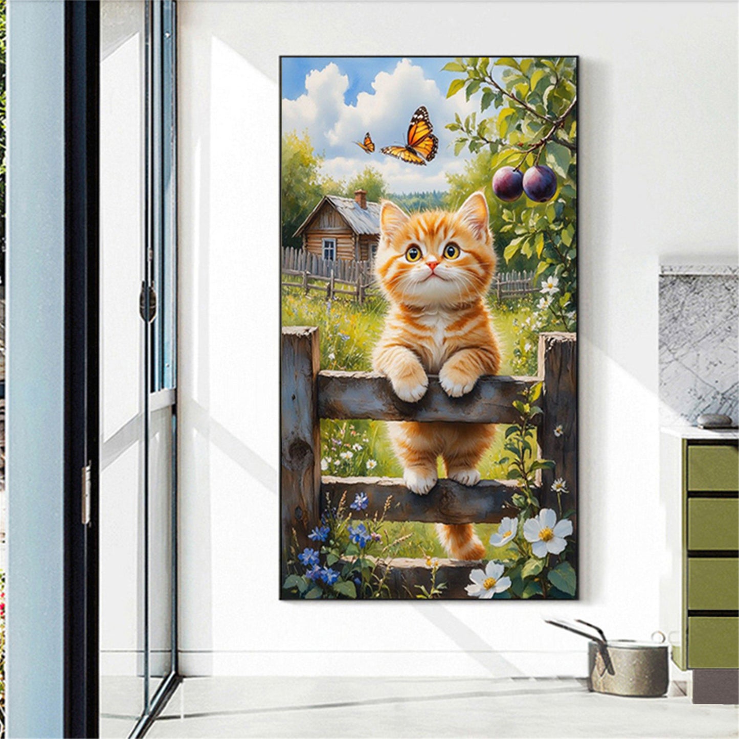 Cats - Full Round Drill Diamond Painting 40*70CM