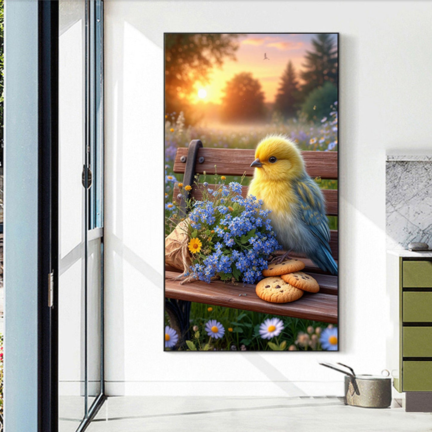 Bird And Sunset - Full Round Drill Diamond Painting 40*70CM