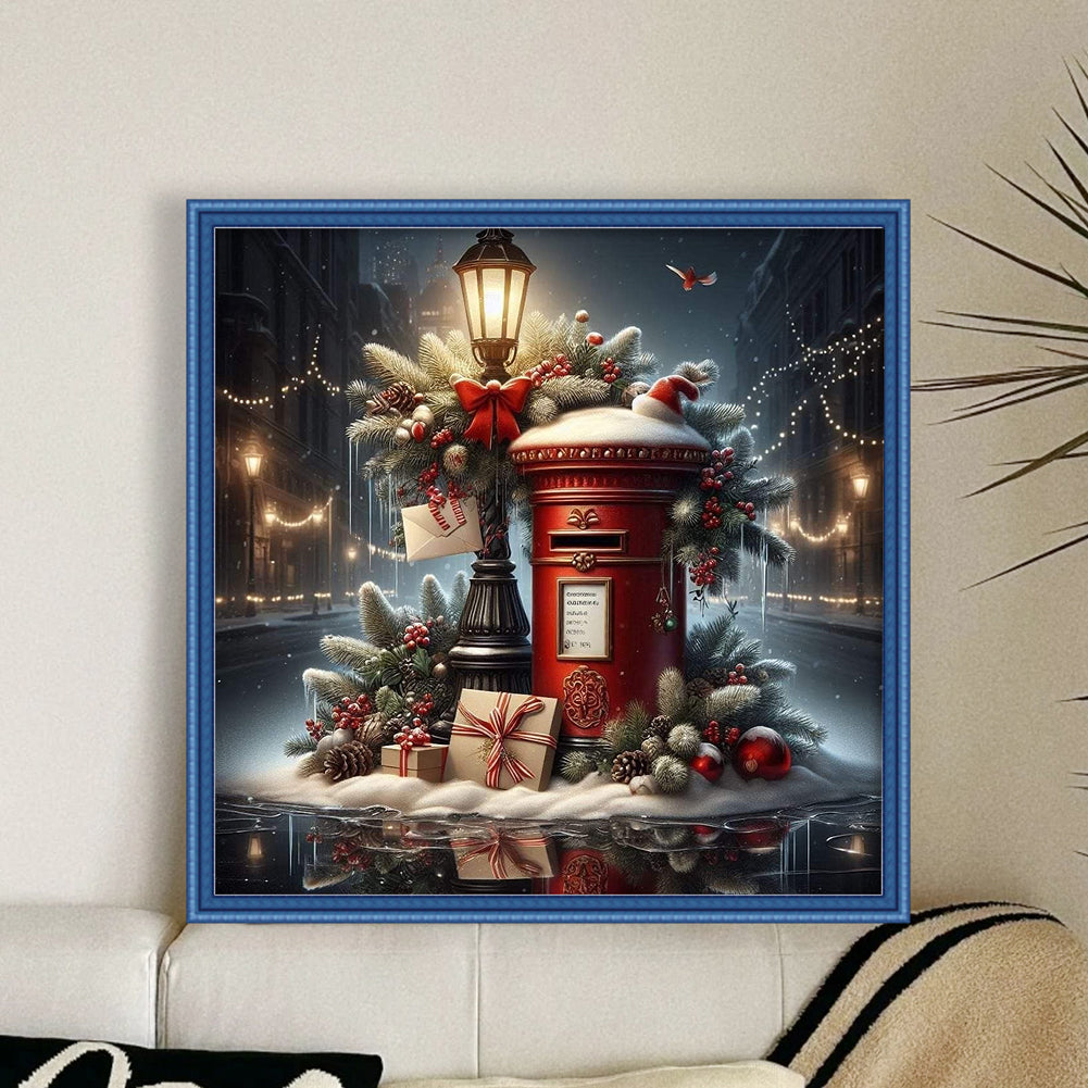 Christmas Mailbox - 11CT Stamped Cross Stitch 45*45CM