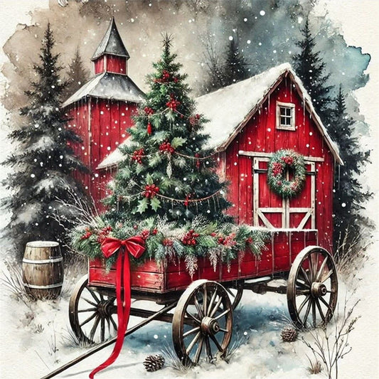 Christmas Scenery - 11CT Stamped Cross Stitch 45*45CM