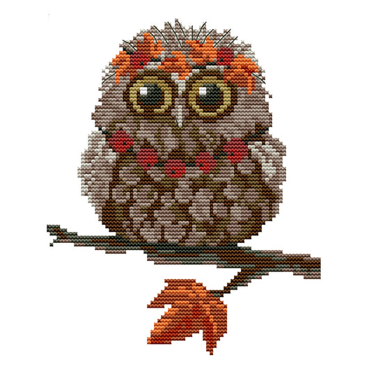 Owl - 14CT Stamped Cross Stitch 19*22CM£¨Joy Sunday£©
