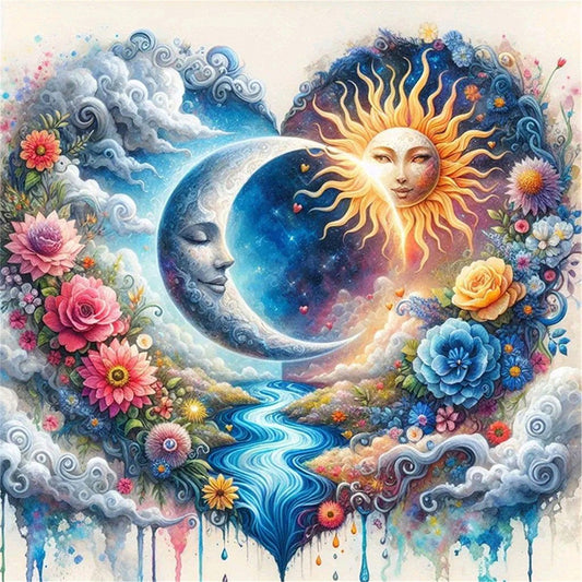 Heart-Shaped Flowers - 11CT Stamped Cross Stitch 40*40CM