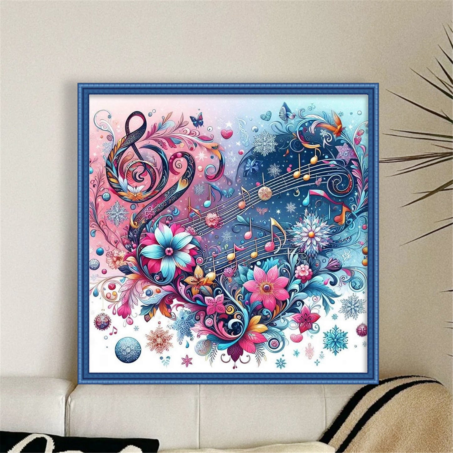 Heart-Shaped Flowers - 11CT Stamped Cross Stitch 40*40CM