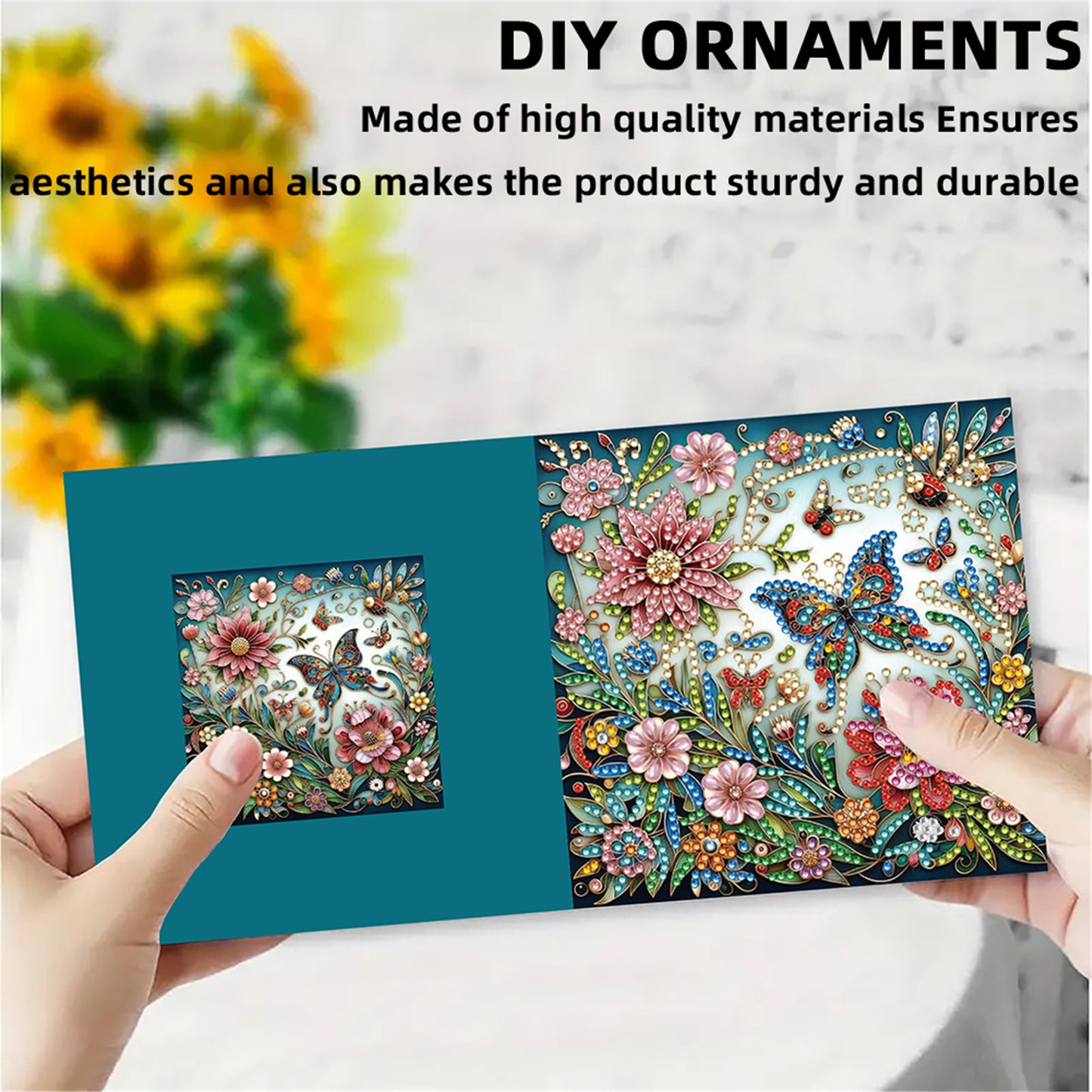 6pcs DIY Butterfly Bee Diamond Art Greeting Cards for Festivals and Celebrations