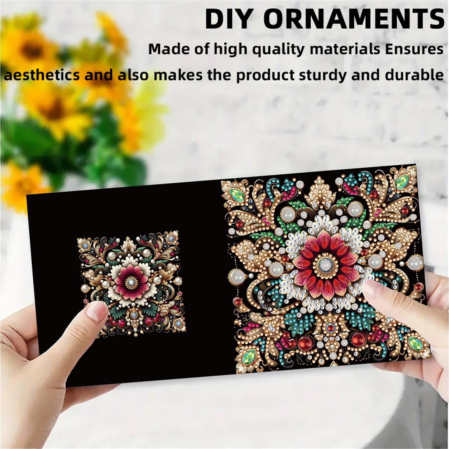 6pcs DIY Retro Pattern Diamond Art Greeting Cards for Festivals and Celebrations