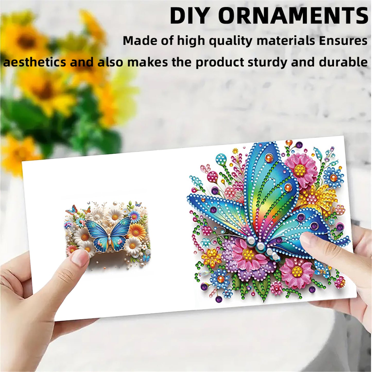 6pcs DIY Butterfly Diamond Art Greeting Cards for Festivals and Celebrations