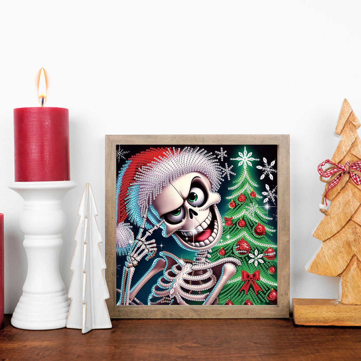 Christmas Skull - Special Shaped Drill Diamond Painting 30*30CM