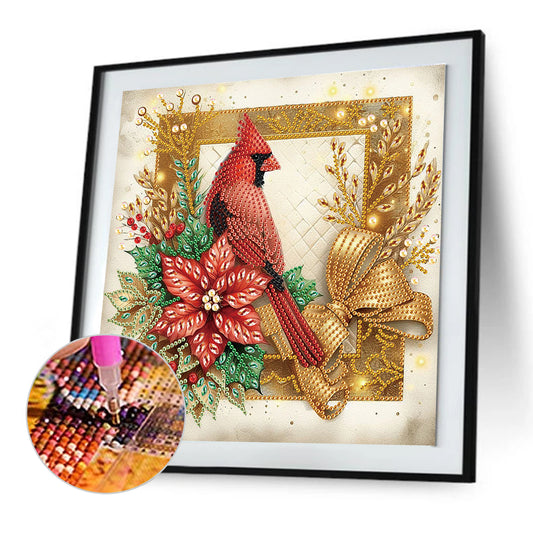 Christmas Cardinal - Special Shaped Drill Diamond Painting 30*30CM