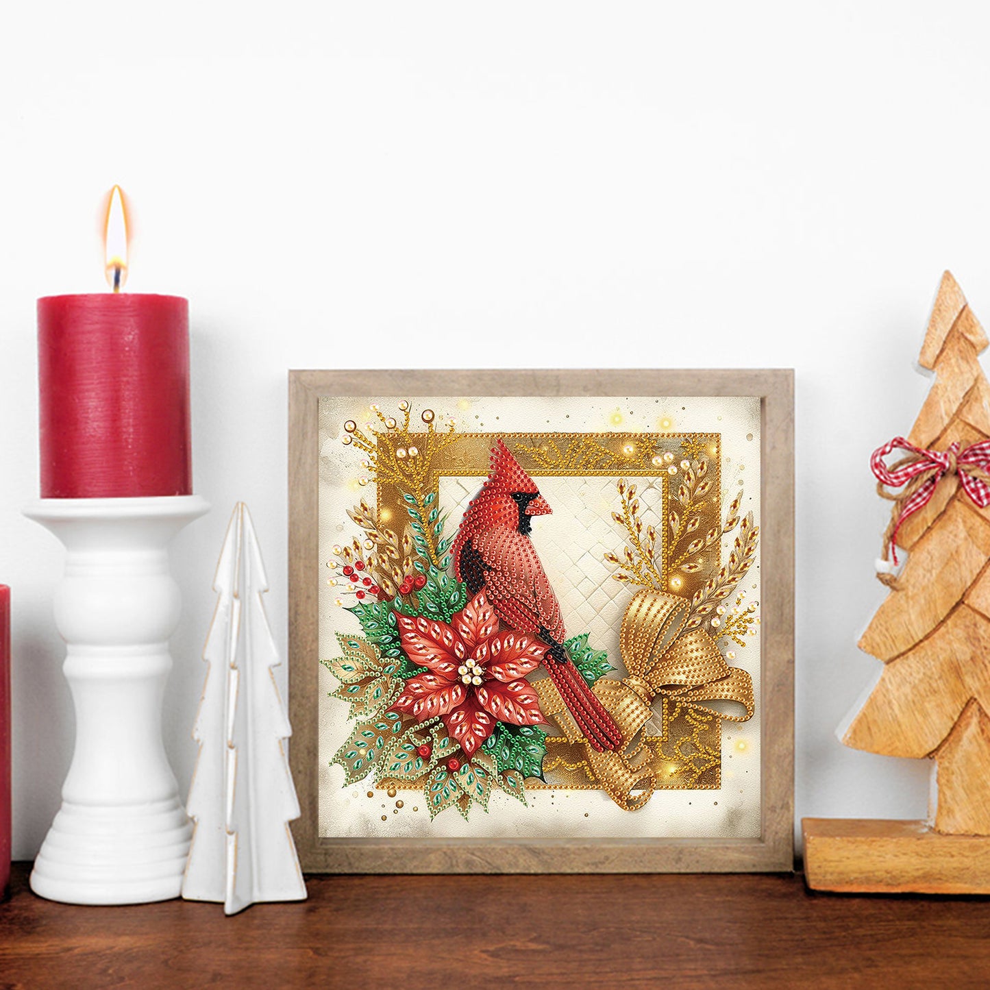 Christmas Cardinal - Special Shaped Drill Diamond Painting 30*30CM