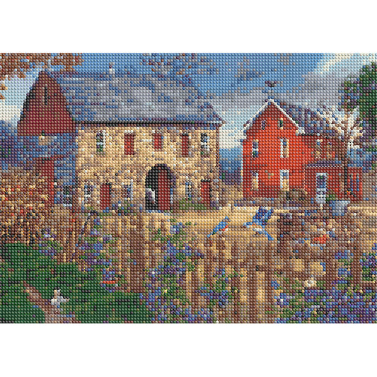 Countryside House - Full Round Drill Diamond Painting 40*30CM