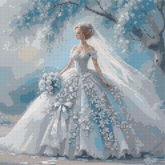 Girl In A Fancy Dress - Full Round Drill Diamond Painting 40*40CM