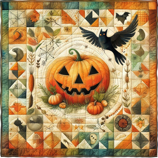Puzzle Pumpkin Witch - 11CT Stamped Cross Stitch 45*45CM