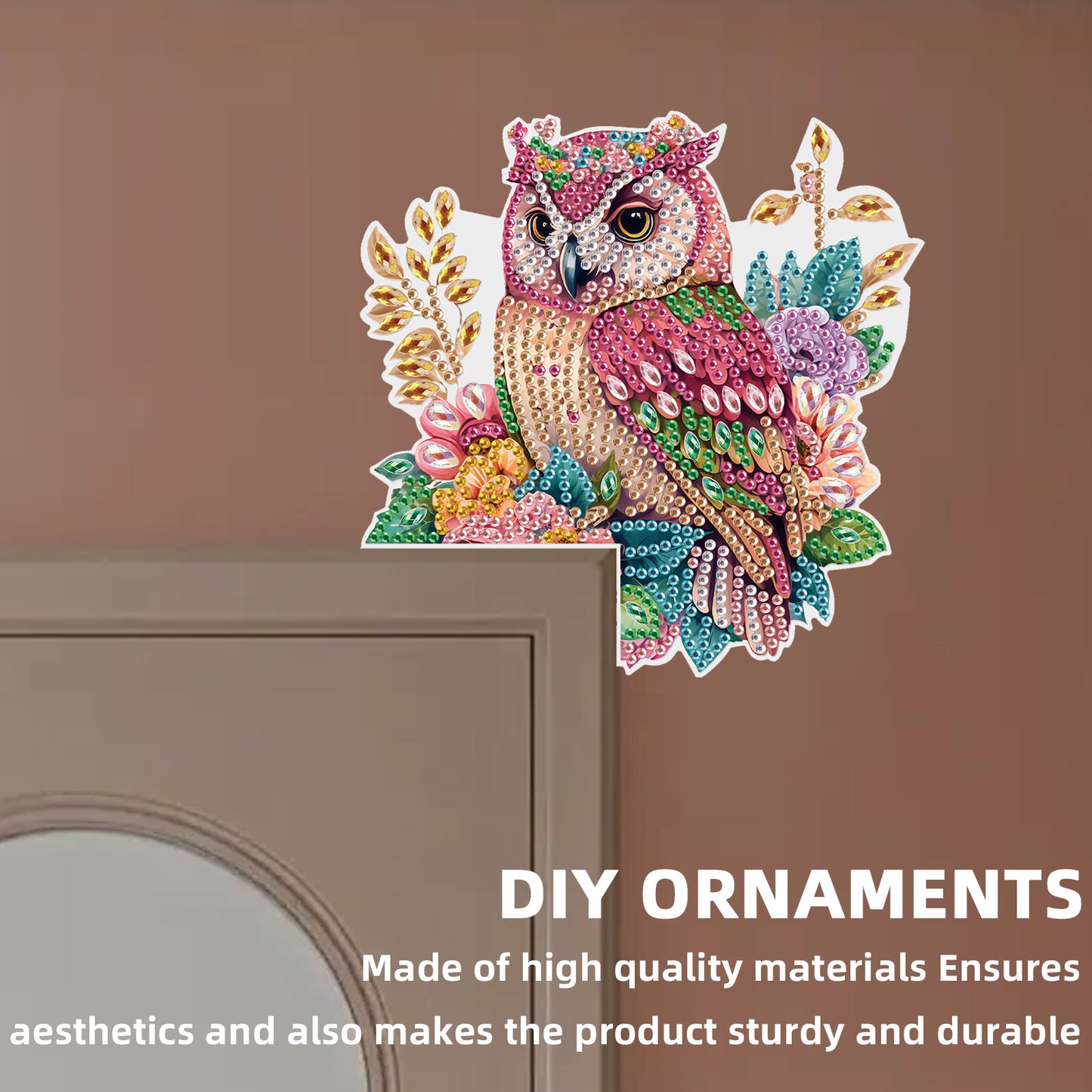2Pcs DIY Diamond Art Door Corner Pendants Acrylic Door Decoration (Bunny)