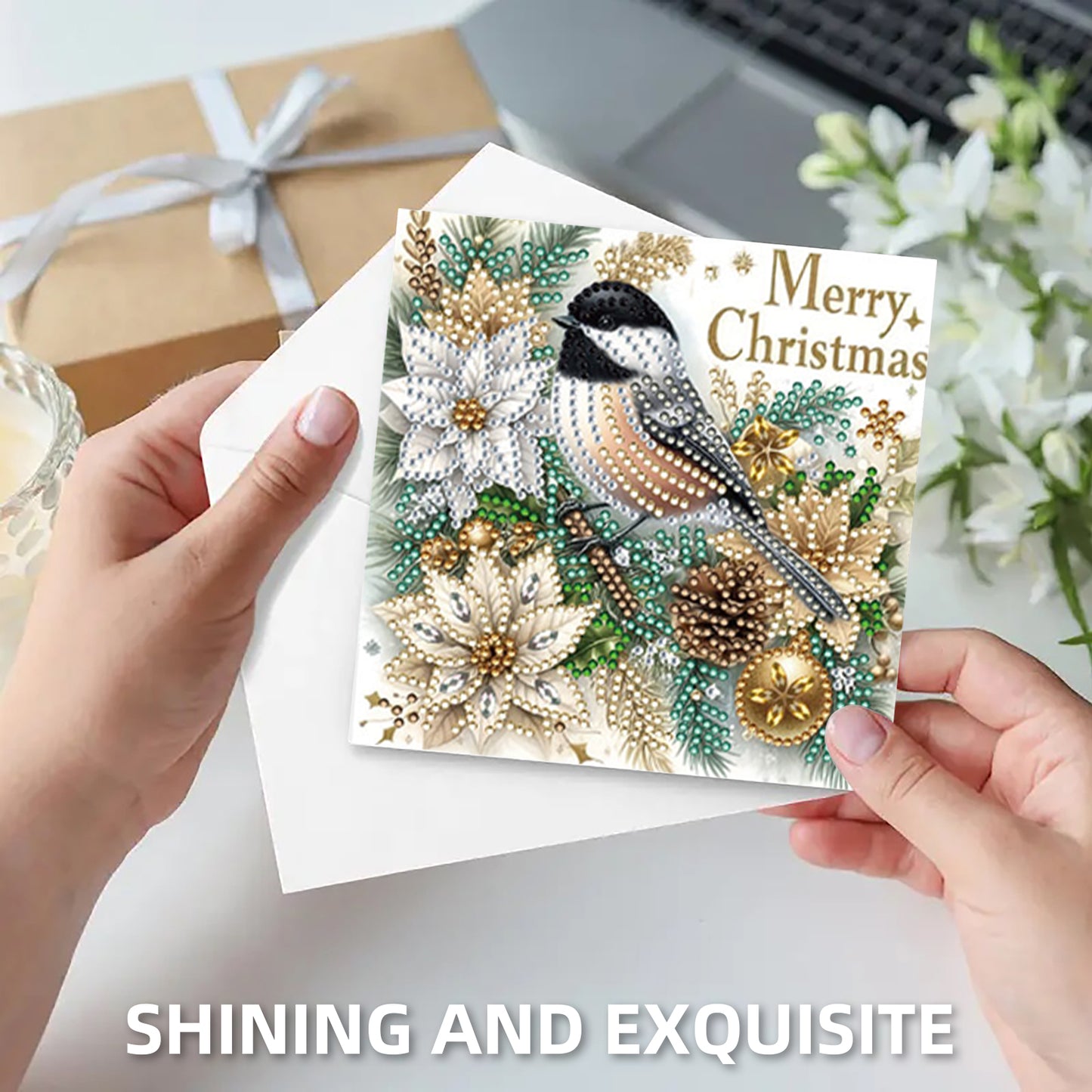 6pcs DIY Birds Diamond Art Greeting Cards Thank You Cards and Holiday Blessings