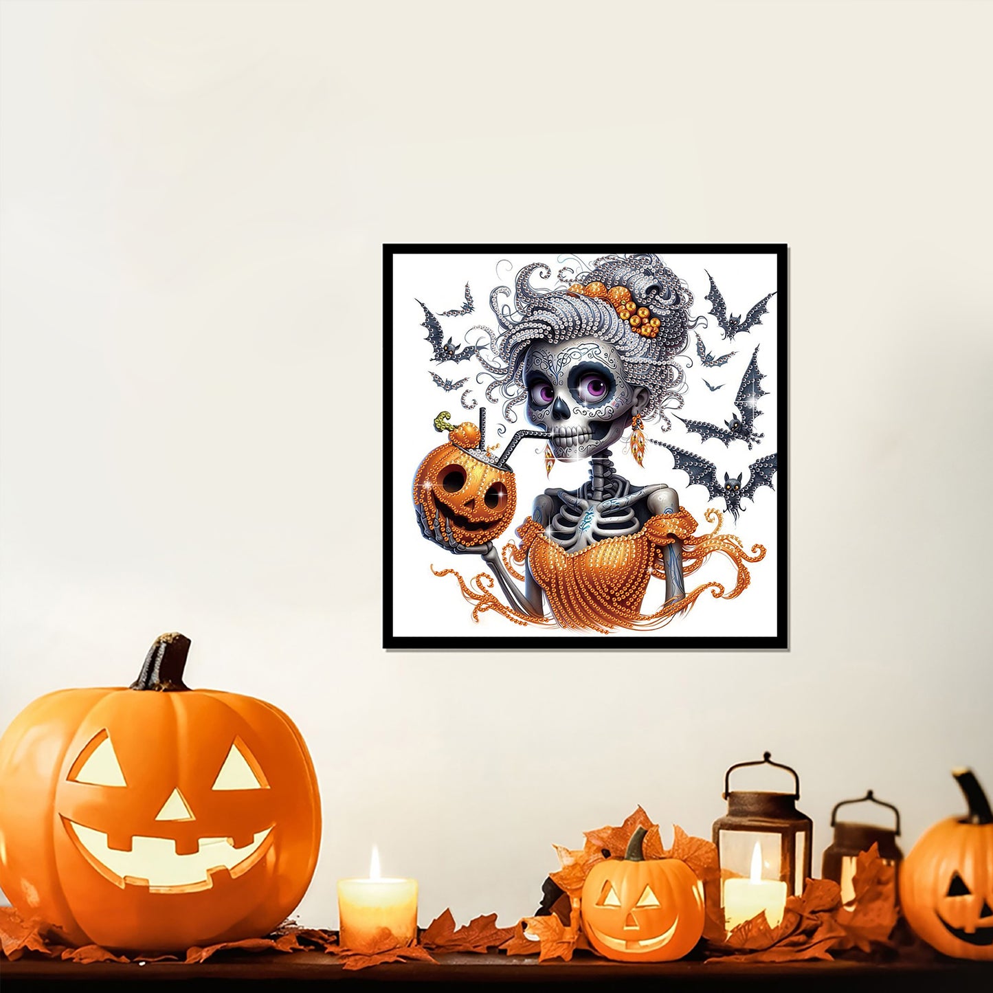 Halloween Skeleton - Special Shaped Drill Diamond Painting 30*30CM
